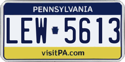 PA license plate LEW5613