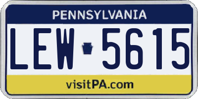 PA license plate LEW5615