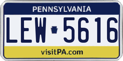 PA license plate LEW5616