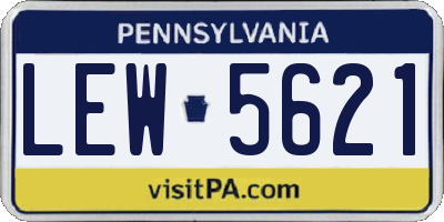 PA license plate LEW5621