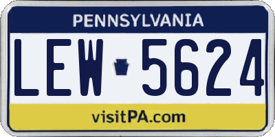 PA license plate LEW5624