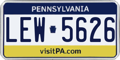 PA license plate LEW5626