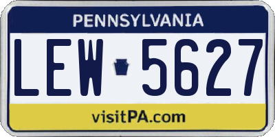 PA license plate LEW5627