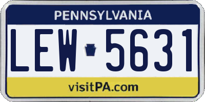PA license plate LEW5631