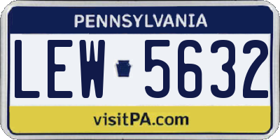 PA license plate LEW5632