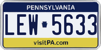 PA license plate LEW5633