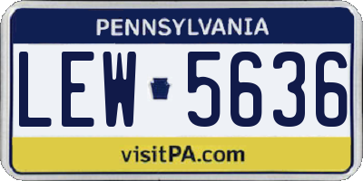 PA license plate LEW5636