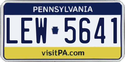 PA license plate LEW5641
