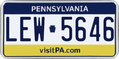 PA license plate LEW5646