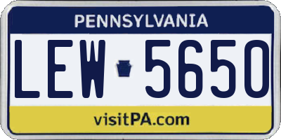PA license plate LEW5650
