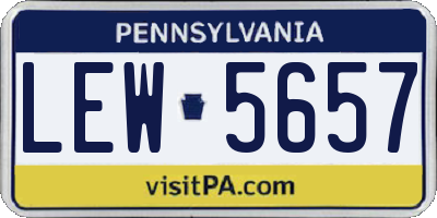 PA license plate LEW5657