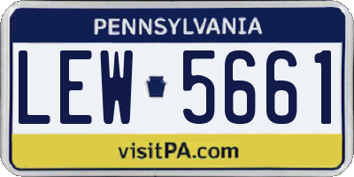 PA license plate LEW5661