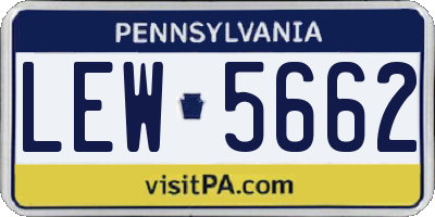 PA license plate LEW5662