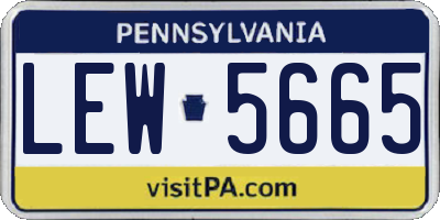 PA license plate LEW5665