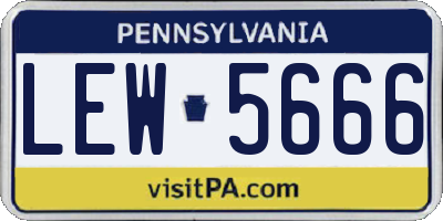PA license plate LEW5666