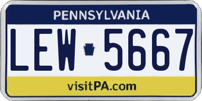 PA license plate LEW5667