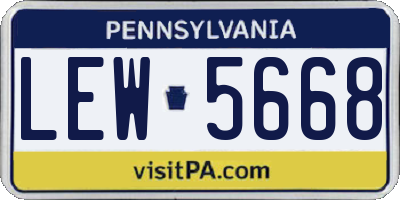 PA license plate LEW5668