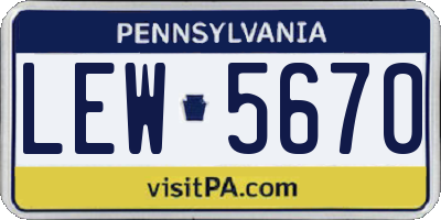 PA license plate LEW5670