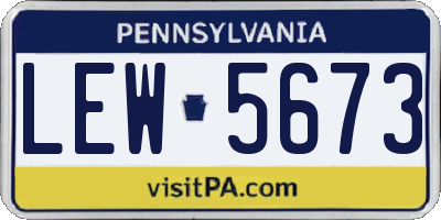 PA license plate LEW5673