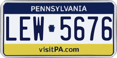 PA license plate LEW5676