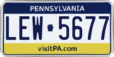 PA license plate LEW5677