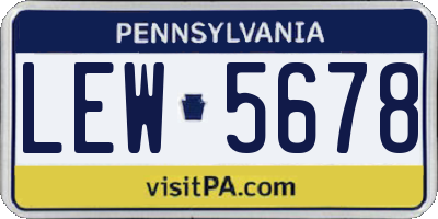 PA license plate LEW5678
