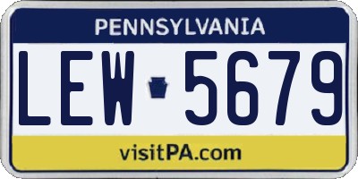 PA license plate LEW5679