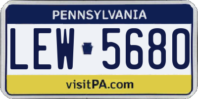 PA license plate LEW5680