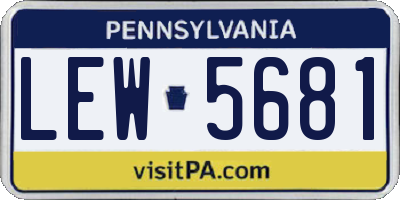 PA license plate LEW5681