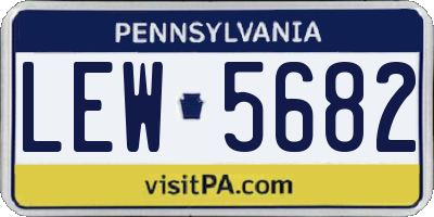 PA license plate LEW5682