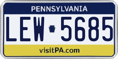 PA license plate LEW5685