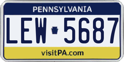 PA license plate LEW5687