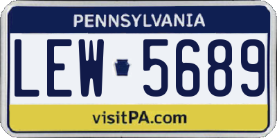 PA license plate LEW5689