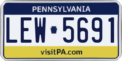 PA license plate LEW5691