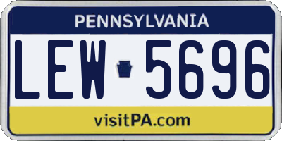 PA license plate LEW5696