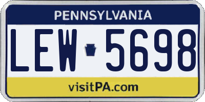 PA license plate LEW5698