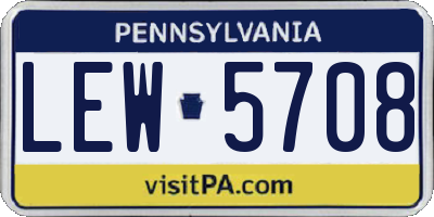 PA license plate LEW5708