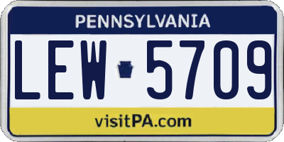 PA license plate LEW5709