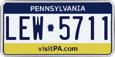 PA license plate LEW5711