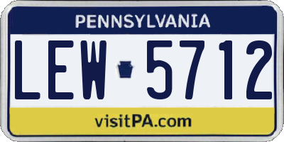 PA license plate LEW5712