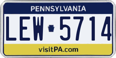 PA license plate LEW5714