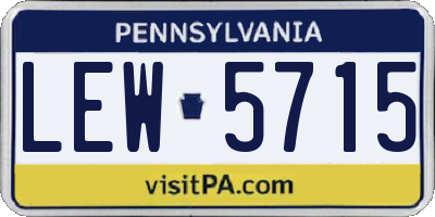 PA license plate LEW5715