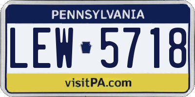 PA license plate LEW5718