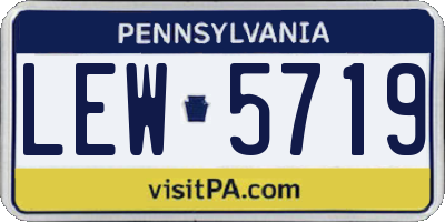 PA license plate LEW5719