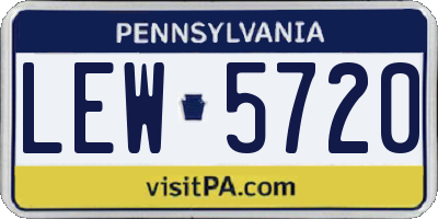 PA license plate LEW5720