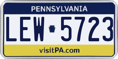 PA license plate LEW5723