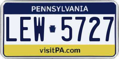 PA license plate LEW5727