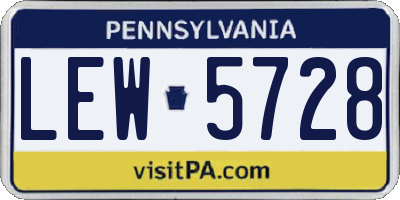 PA license plate LEW5728