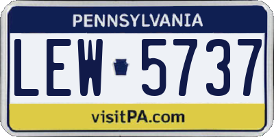 PA license plate LEW5737
