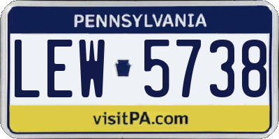 PA license plate LEW5738